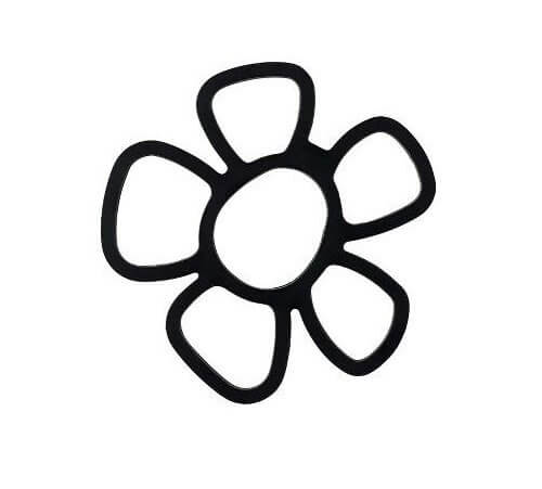 Funktion Underlägg blomma svart silikon