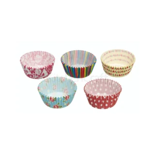 KitchenCraft Sweetly Does It 7cm Paper Cake Cases - Assorted Patterned, Pack of 250, Acetate Tube