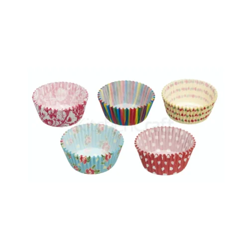 KitchenCraft Sweetly Does It 7cm Paper Cake Cases - Assorted Patterned, Pack of 250, Acetate Tube