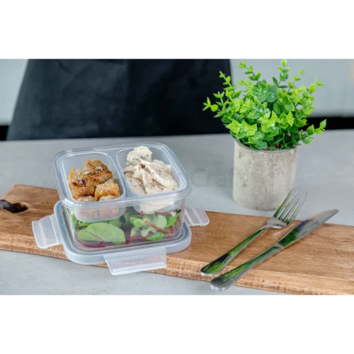 MasterClass Eco Snap Lunch Box with Removarble Divider, 800ml