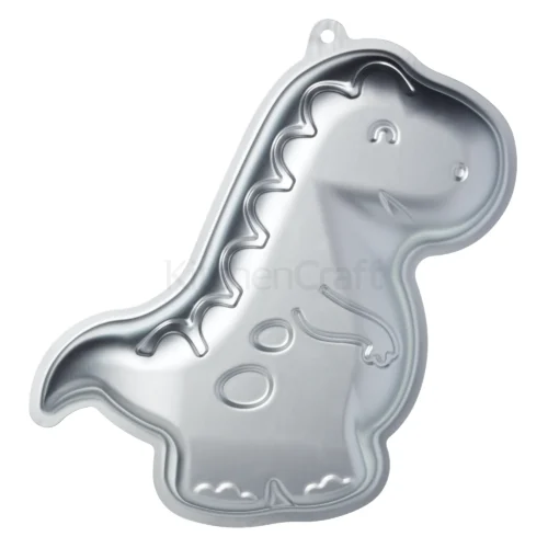 KitchenCraft Sweetly Does It Dinosaur Shaped Cake Pan, 22x32x5cm, Card Insert