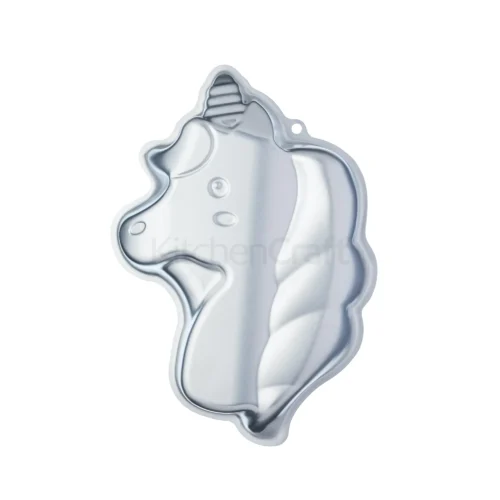 KitchenCraft Sweetly Does It Unicorn Shaped Cake Tin, 23x33.5x5cm, with Card Insert