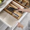 Knivorganisering för låda. Bambu