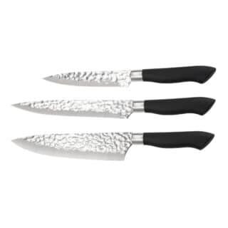 Akira Knivset i stål svart handtag
