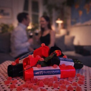 Avfallspåsar 25-lit, handt. Paket 6 x 50 st Röd Svart*